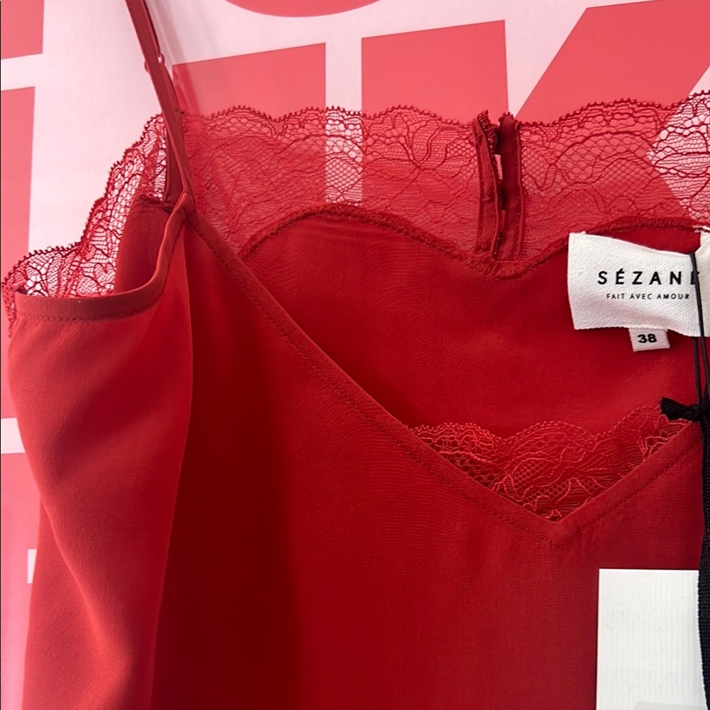 Sezane Red Poppy Camisole
